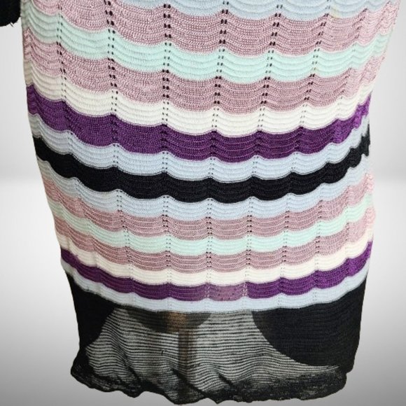 Missoni Multicolor Crochet-Knit Wool-Blend Knee Length Beautiful Dress - Picture 5 of 11